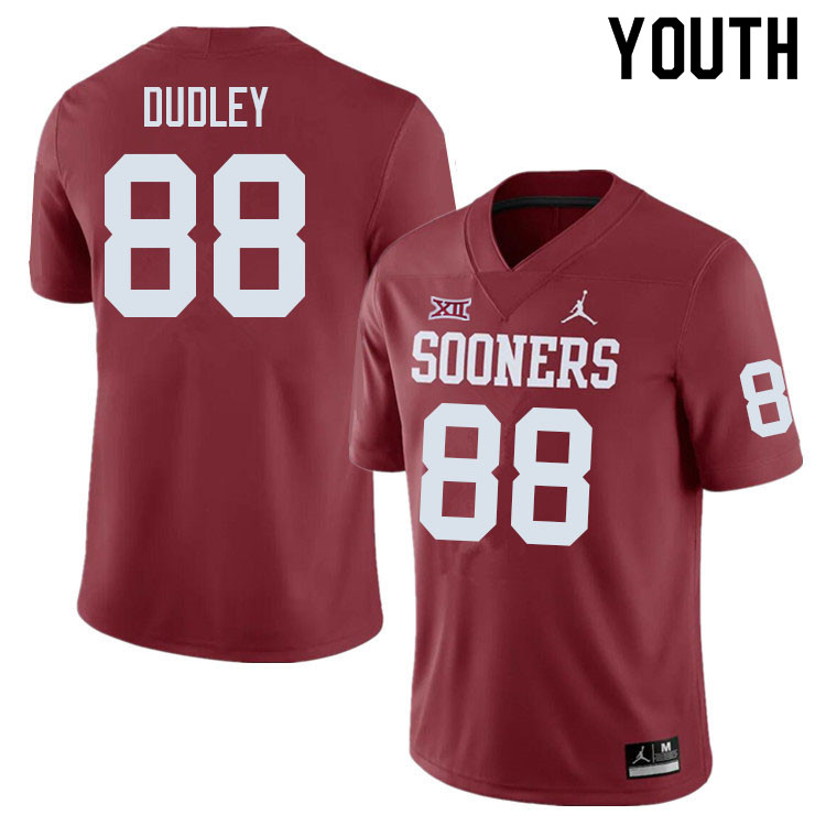 Youth #88 Dallas Dudley Oklahoma Sooners College Football Jerseys Sale-Crimson